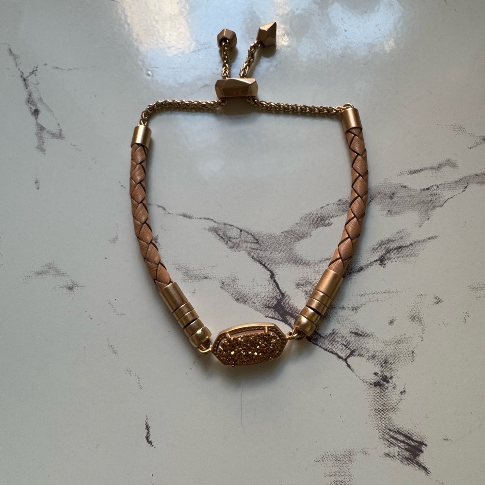 Rose Gold and Tan Drusy Bracelet